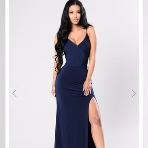 Navy blue Fashion Nova gown NWT